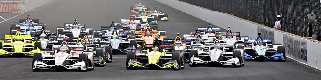 indy cars racing to through the start line Roanoke